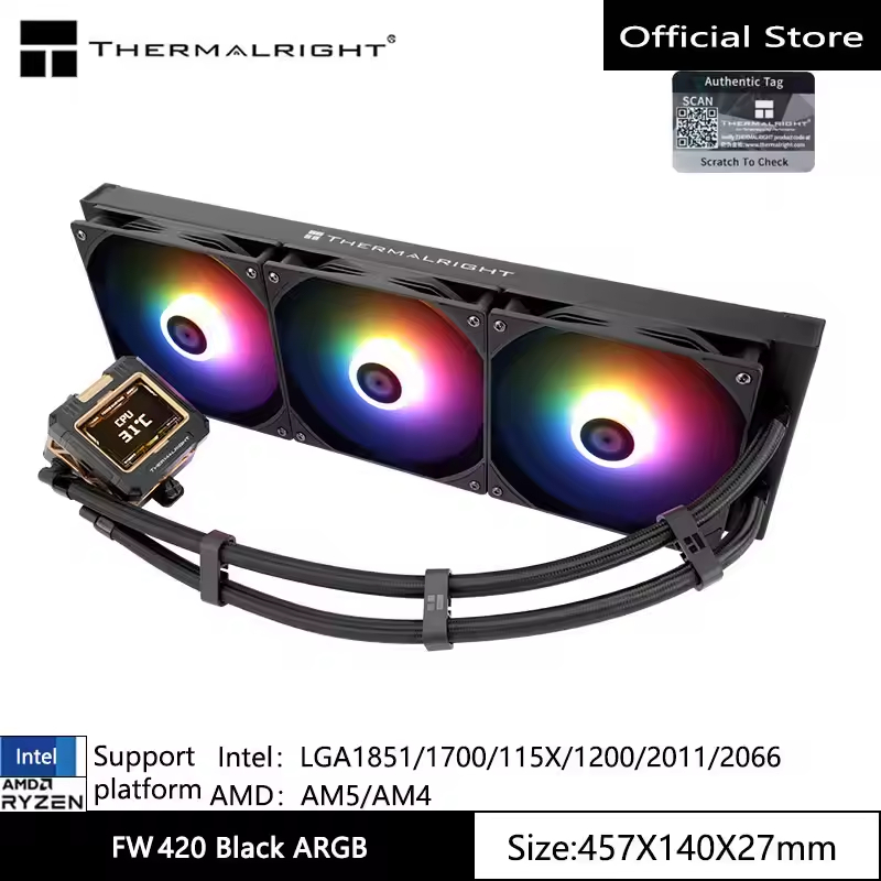 Thermalright FROUZEN WARFRAME 280/420 ARGB BLACK Cpu liquid cooler FW0280/240 ARGB Black&White
