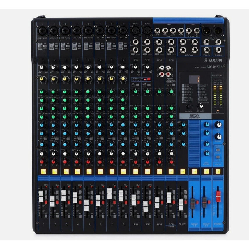 ใหม่ Yamaha MG16XU มิกเซอร์ 16 ช่อง พร้อม USB และเอฟเฟกต์ MG16XU คอนโซลผสม 16 ช่อง พร้อม USB และเอฟเ