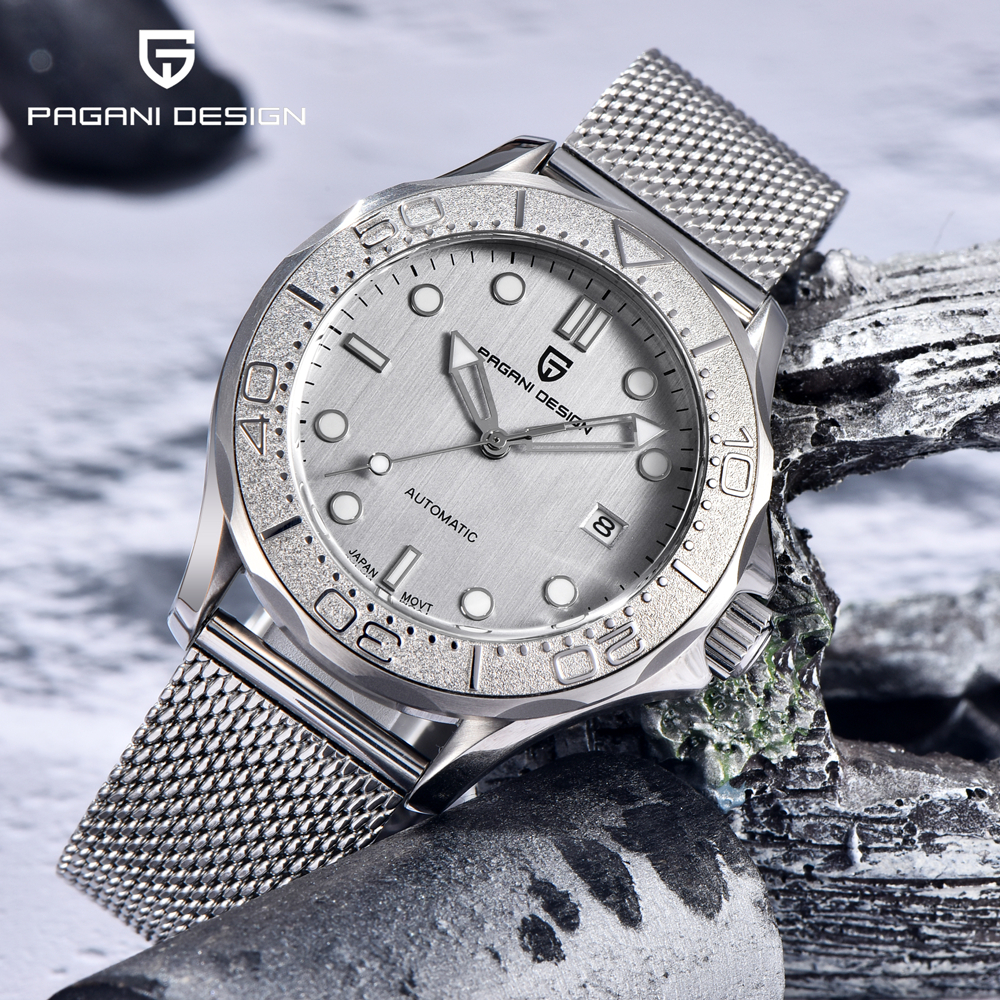 PAGANI DESIGN 2025 ใหม่นูนญี่ปุ่น MIYOTA 8215 นาฬิกาผู้ชายนาฬิกาอัตโนมัติสําหรับชายตาข่ายเข็มขัด 100