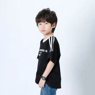B&R Kids【เสื้อยืดเด็กผู้ชาย】จัดส่งจากไทย เสื้อคอกลมสไตล์เกาหลี เสื้อเด็กใส่สบาย แขนสั้น หลวม เท่ นุ่มสบาย