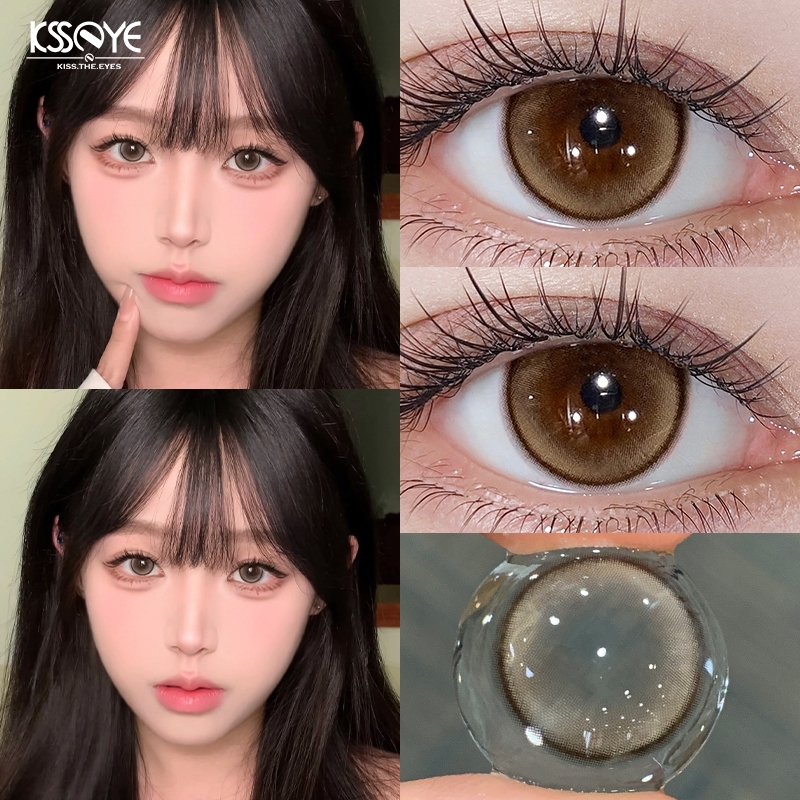 【0.00~-8.00】KSSEYE คอนแทคเลนส์พร้อมเกรด 6 เดือนใช้เลนส์ 14.2mm Natural Softlens สีน้ําตาลคอนแทคเลนส์ตาโต