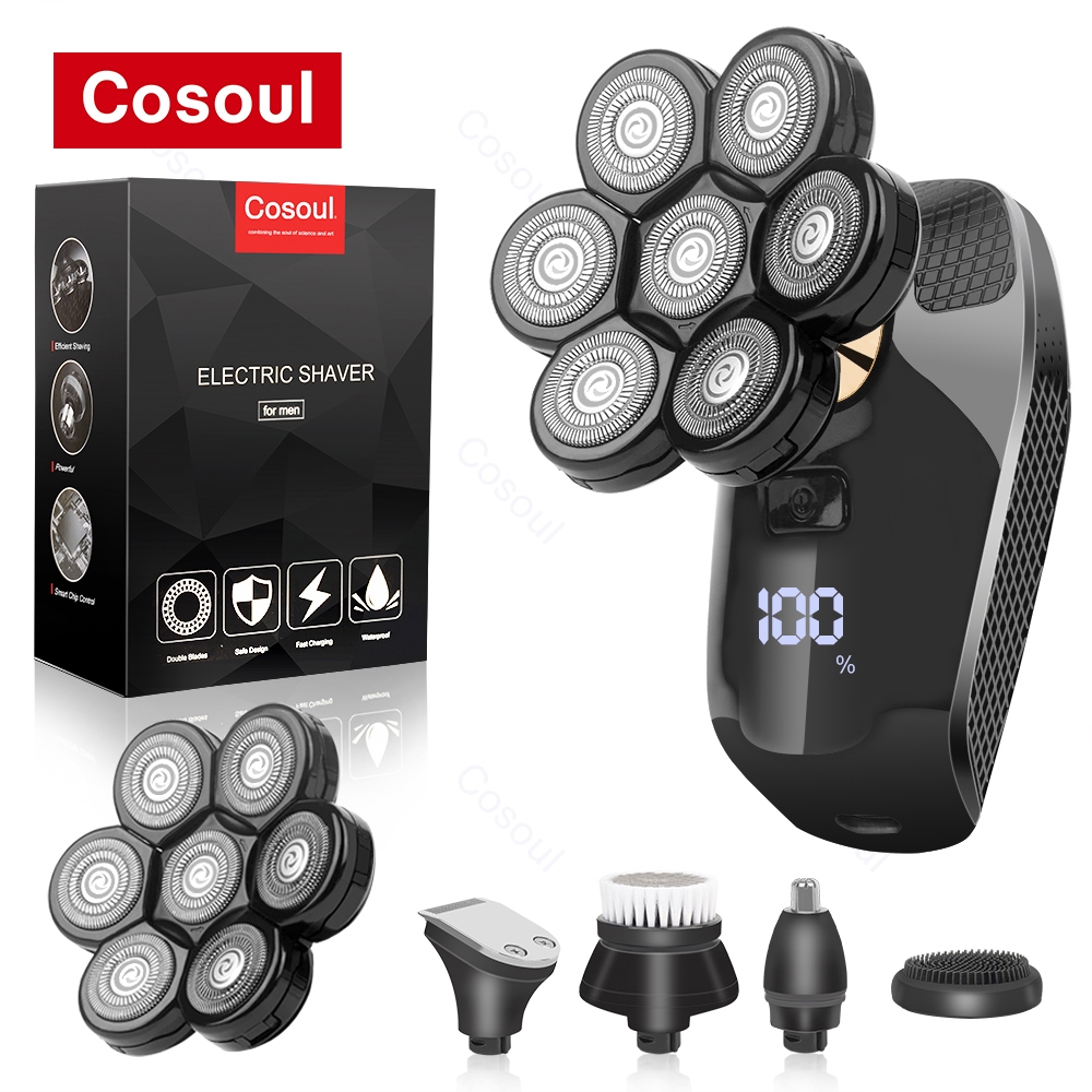 Cosoul 5 in 1 เครื่องโกนหนวดเคราไฟฟ้าหัวล้าน