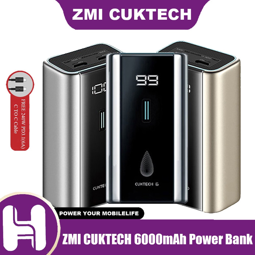 ZIM CUKTACH PB060 Super Power Block 6000mAh Power Bank พอร์ตเดี่ยว 55W แบบพกพา Fast Charging