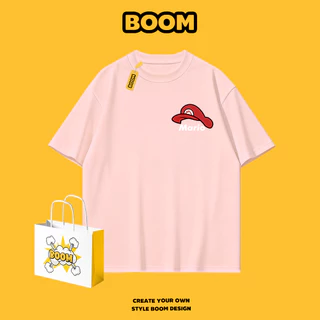 BOOM เสื้อยืดชายหญิงแขนสั้น ลายการ์ตูนมาริโอ ผ้า cotton 100% ทรงหลวม เสื้อยืดคอกลม นุ่มสบาย ระบายอากาศ คุณภาพดี