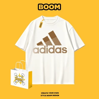BOOM เสื้อยืดหญิงชาย ลายแบรนด์เนมสุดเท่ เสื้อยืดแขนสั้น ผ้า cotton 100% ทรงหลวม นุ่มสบาย ระบายอากาศ