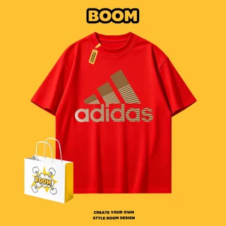 BOOM เสื้อยืดหญิงชาย ลายแบรนด์เนมสุดเท่ เสื้อยืดแขนสั้น ผ้า cotton 100% ทรงหลวม นุ่มสบาย ระบายอากาศ
