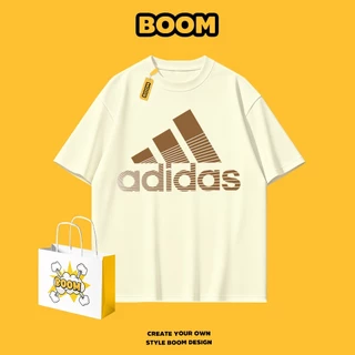 BOOM เสื้อยืดหญิงชาย ลายแบรนด์เนมสุดเท่ เสื้อยืดแขนสั้น ผ้า cotton 100% ทรงหลวม นุ่มสบาย ระบายอากาศ