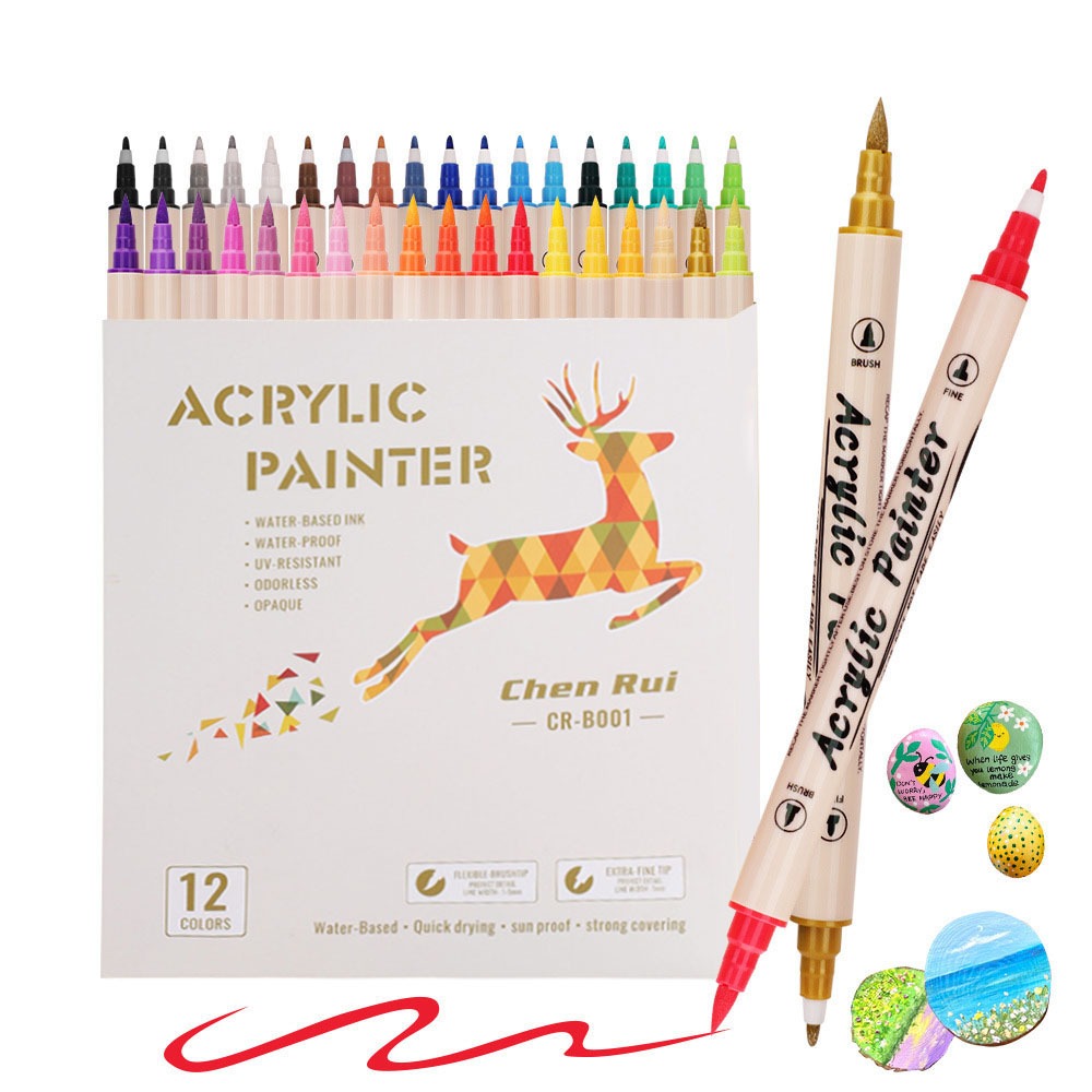 80 สี คู่ เคล็ดลับ อะคริลิคปากกามาร์กเกอร์ชุดระบายสีชุดปากกาเน้นข้อความสีเครื่องหมายชุดอุปกรณ์ศิลปะ
