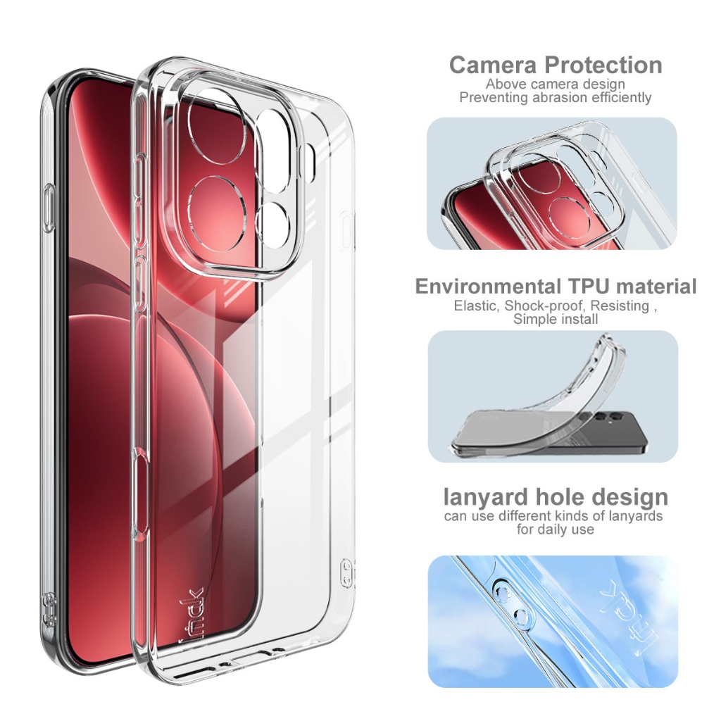 Imak OPPO Find X9 Pro 5G ซิลิโคนฝาหลังปลอกนุ่มกันกระแทกใสบาง TPU Anti Drop เคสป้องกันโทรศัพท์