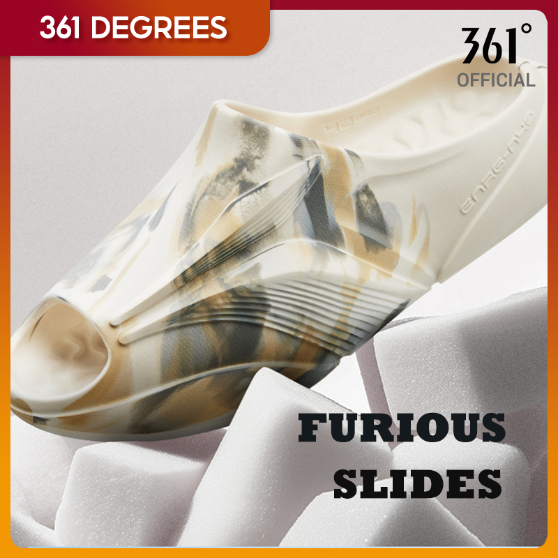 361 Degrees Furious รองเท้าแตะผู้ชายสไลด์อินเทรนด์กลางแจ้ง 672521113