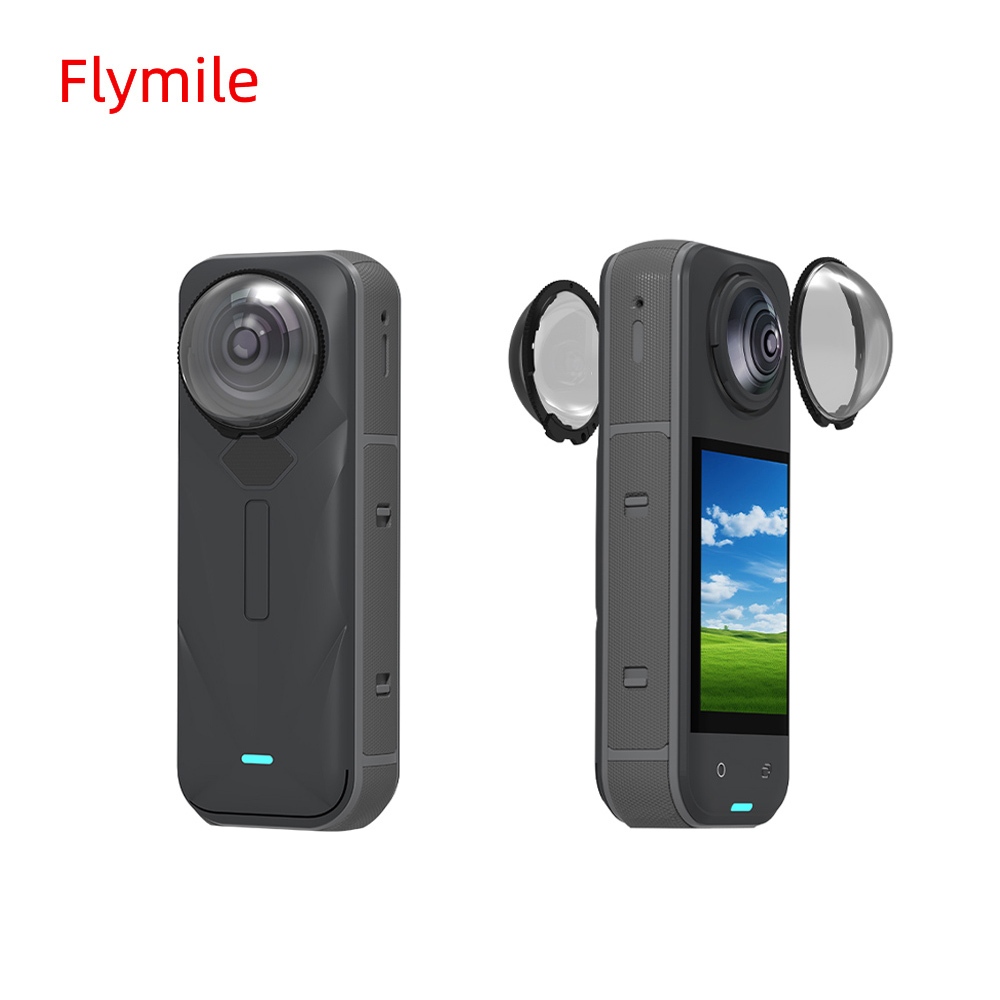Flymile เลนส์ Guards สําหรับ Insta360 X5,หมวกป้องกันรอยขีดข่วน,เลนส์กล้อง Panaromic PC ฝาครอบป้องกัน