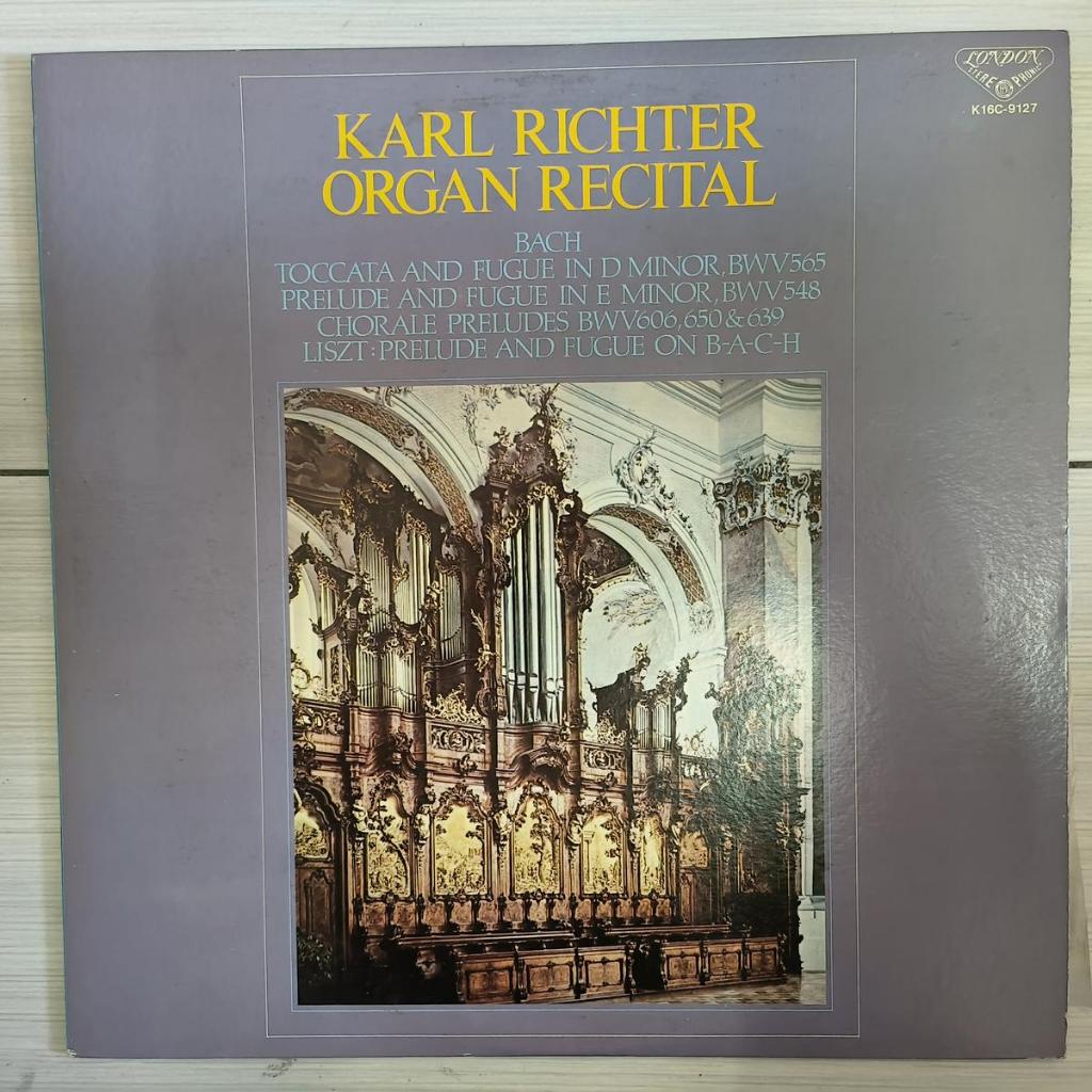 Karl richter ออร์แกน recital Bach Toccata และ Fugue ไวนิล lp