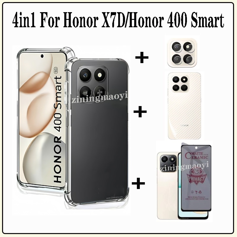4in1 Honor X7D กันกระแทกนุ่มโปร่งใสเคสโทรศัพท์สําหรับ Honor X6C X7C X8C X6B X7B X8B X6A X8A anti-ควา