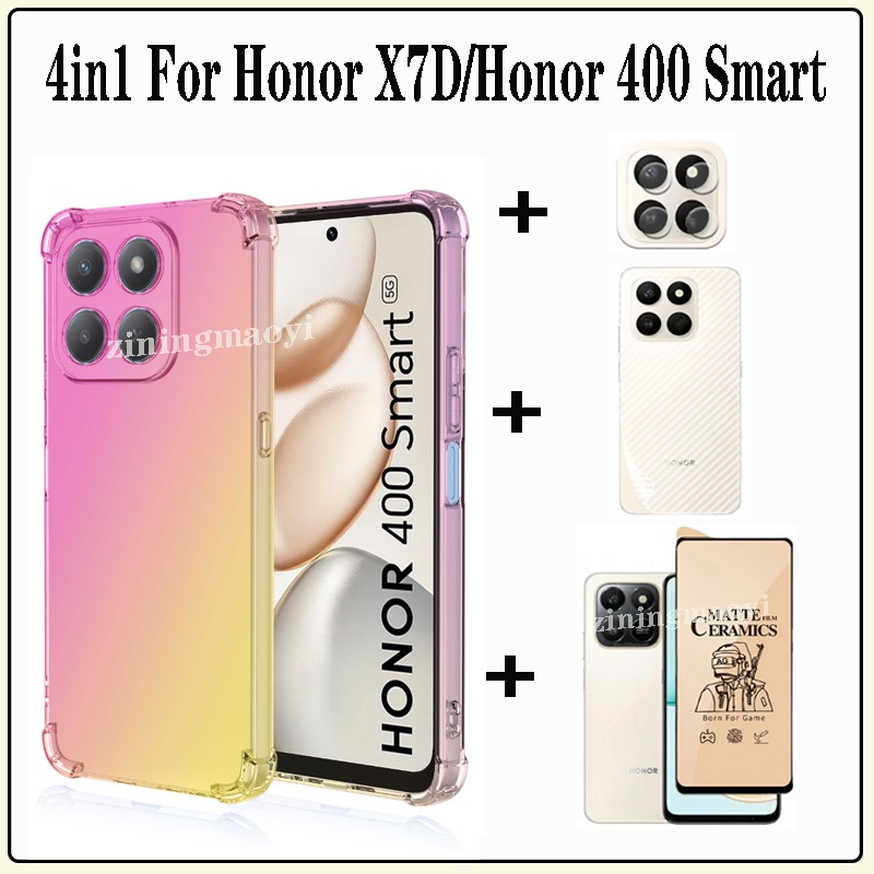 4in1 Honor X7D Gradient สีกันกระแทกเคสโทรศัพท์สําหรับ Honor 400 สมาร์ท X7C Honor 200 สมาร์ท X6C X8C 