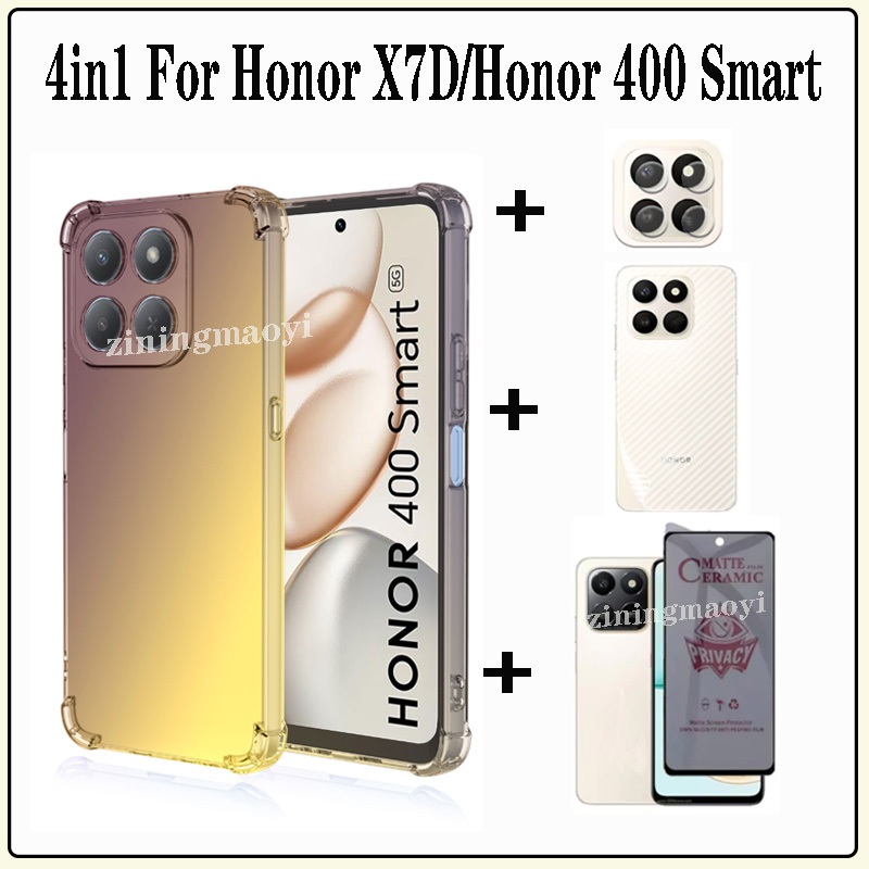 4in1 Honor X7D Gradient สีกันกระแทกเคสโทรศัพท์สําหรับ Honor 400 สมาร์ท X7C Honor 200 สมาร์ท X6C X8C 