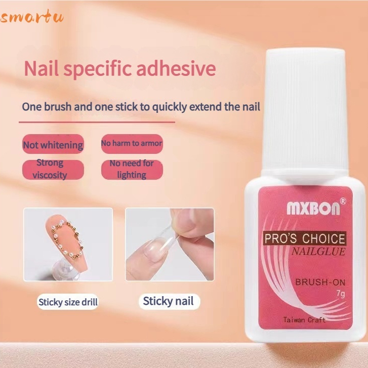 MXBON ทําเล็บมือไต้หวันกาวที่แข็งแกร่งเล็บเหนียวร้านทุ่มเทยาวนานเหนียวเล็บปลอมชิ้น