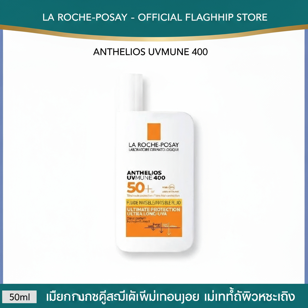 LA ROCHE-POSAY Anthelios UVMUNE400 Oil Control Fluid Sunscreen SPF50+ สําหรับผิวแพ้ง่าย 50ml La Roch