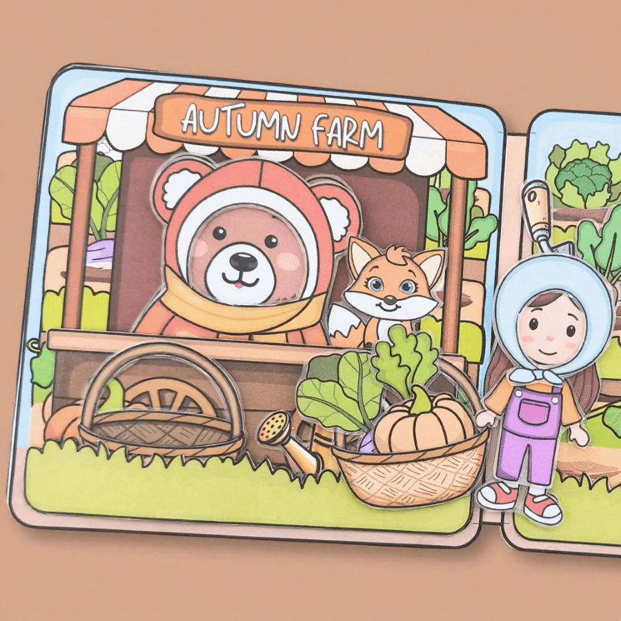 Harvest Bear Farm Quiet Book DIY Material Pack ผลิตภัณฑ์สําเร็จรูปที่ไม่ต้องตัดด้วยมือและทํา