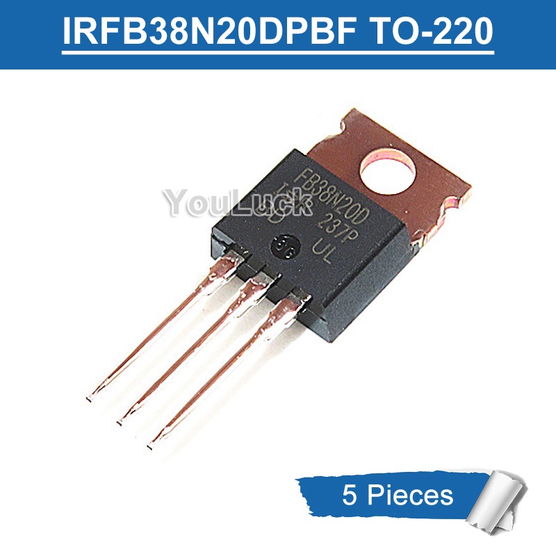 5pcs Original IRFB38N20DPBF FB38N20D TO-220 IRFB38N20D 200V/43A N-Channel MOSFET ทรานซิสเตอร์ใหม่