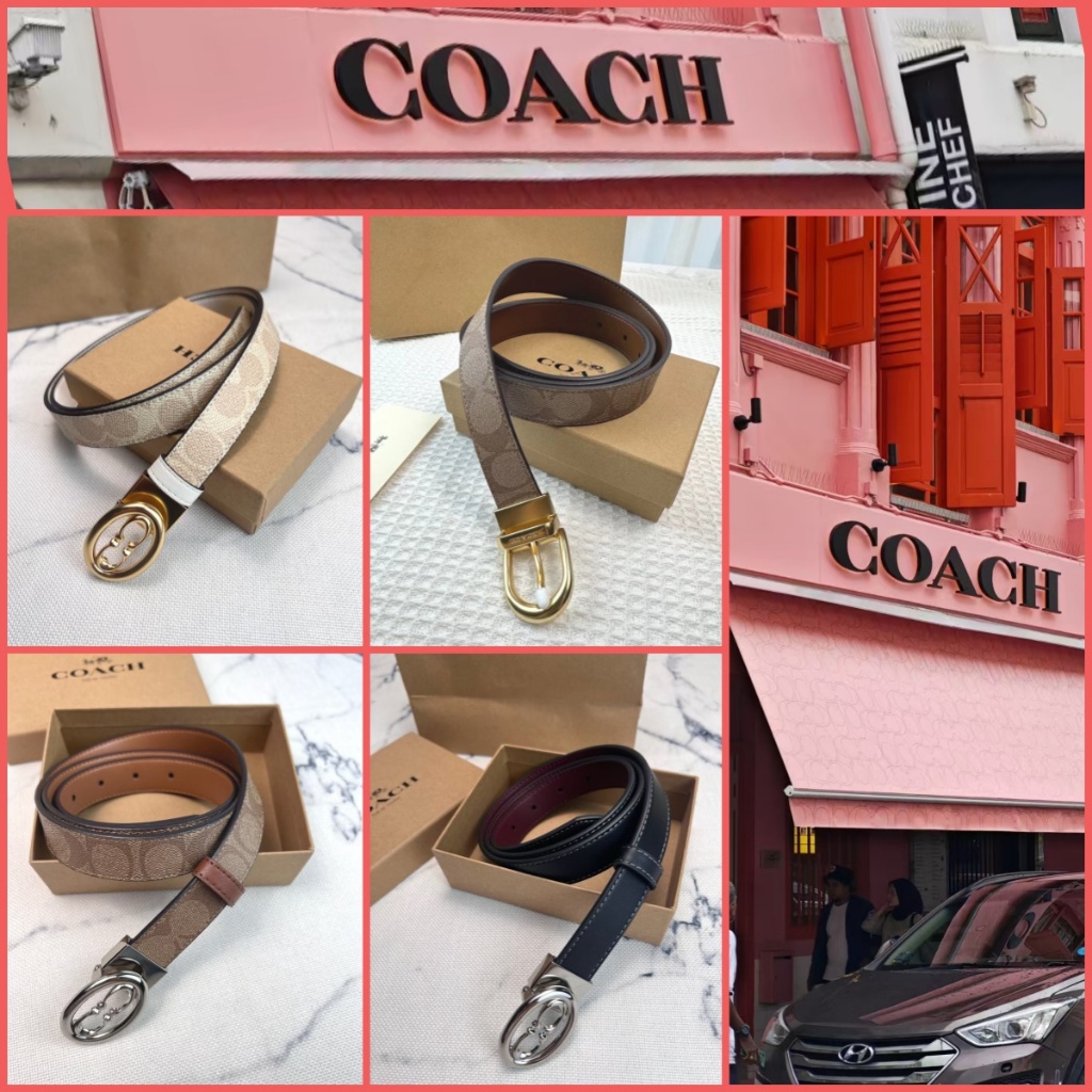 coach Adies Belt เข็มขัดหนังแท้ Size