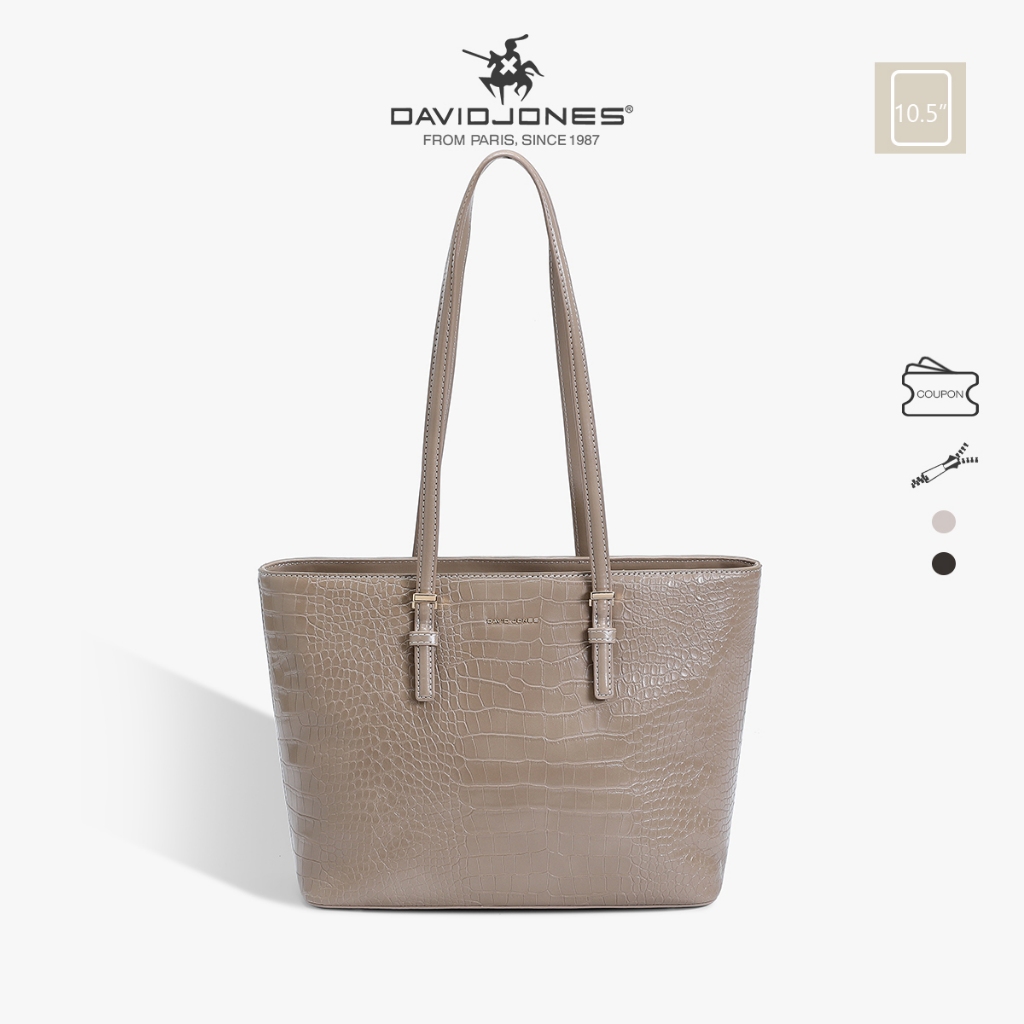 กระเป๋าสะพายไหล่ David Jones Paris แบบหนังเทียมลายจระเข้