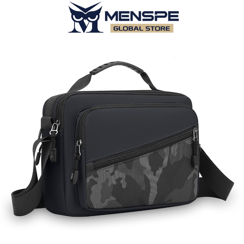 MENSPE กระเป๋าสะพายไหล่แฟชั่นสำหรับผู้ชาย เทรนด์แฟชั่น กระเป๋าใส่เอกสารลายพราง กระเป๋าสะพายข้างลำลอง