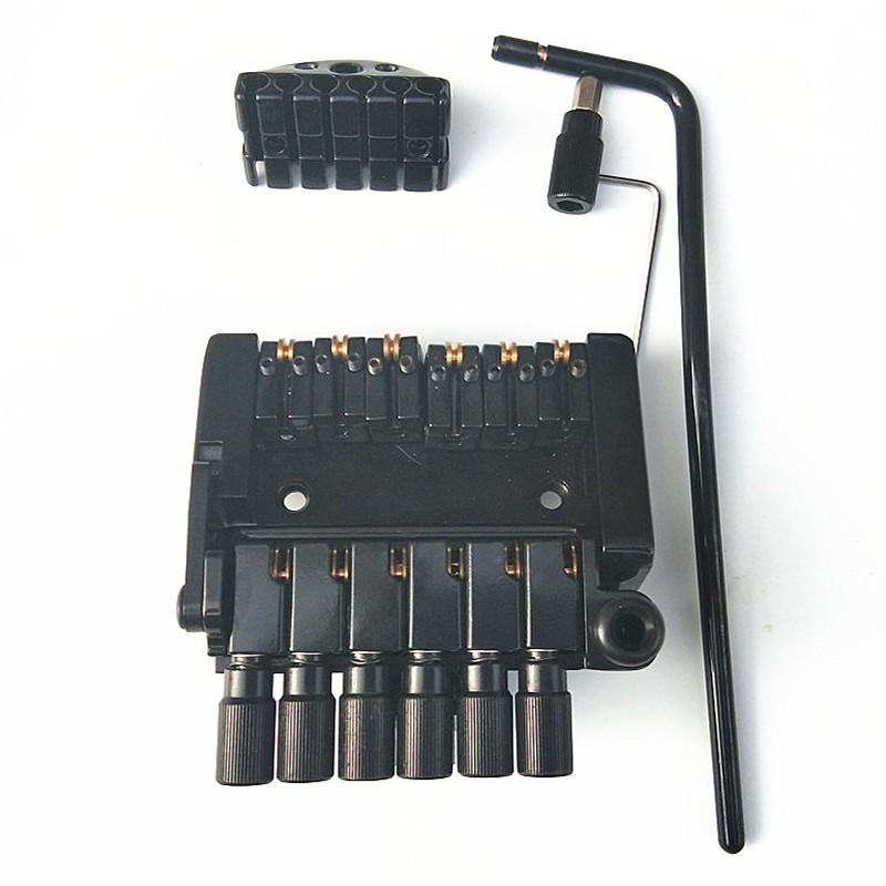 6 Strings กีตาร์ไฟฟ้า Headless Double Wave Bridge,Black Bridge Include Nut และ Tremolo Bar BJH71
