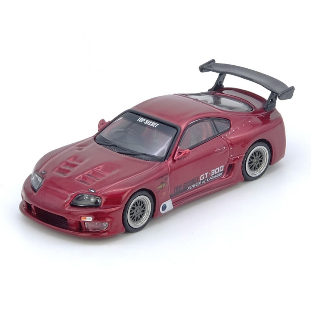Inno64 IN64-A80TS-RED 1/64 TOYOTA SUPRA A80 TOP SECRET สีแดงDiecast Scale Car