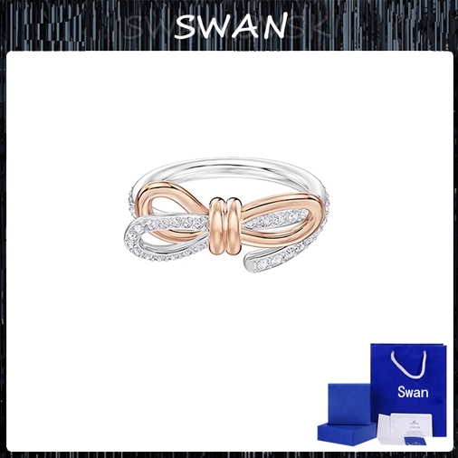 ::: SWAN RARE Classic Retro Style Bowknot Ladies Ring Light Luxury Niche Ring Jewelry Jewelry (พร้อม