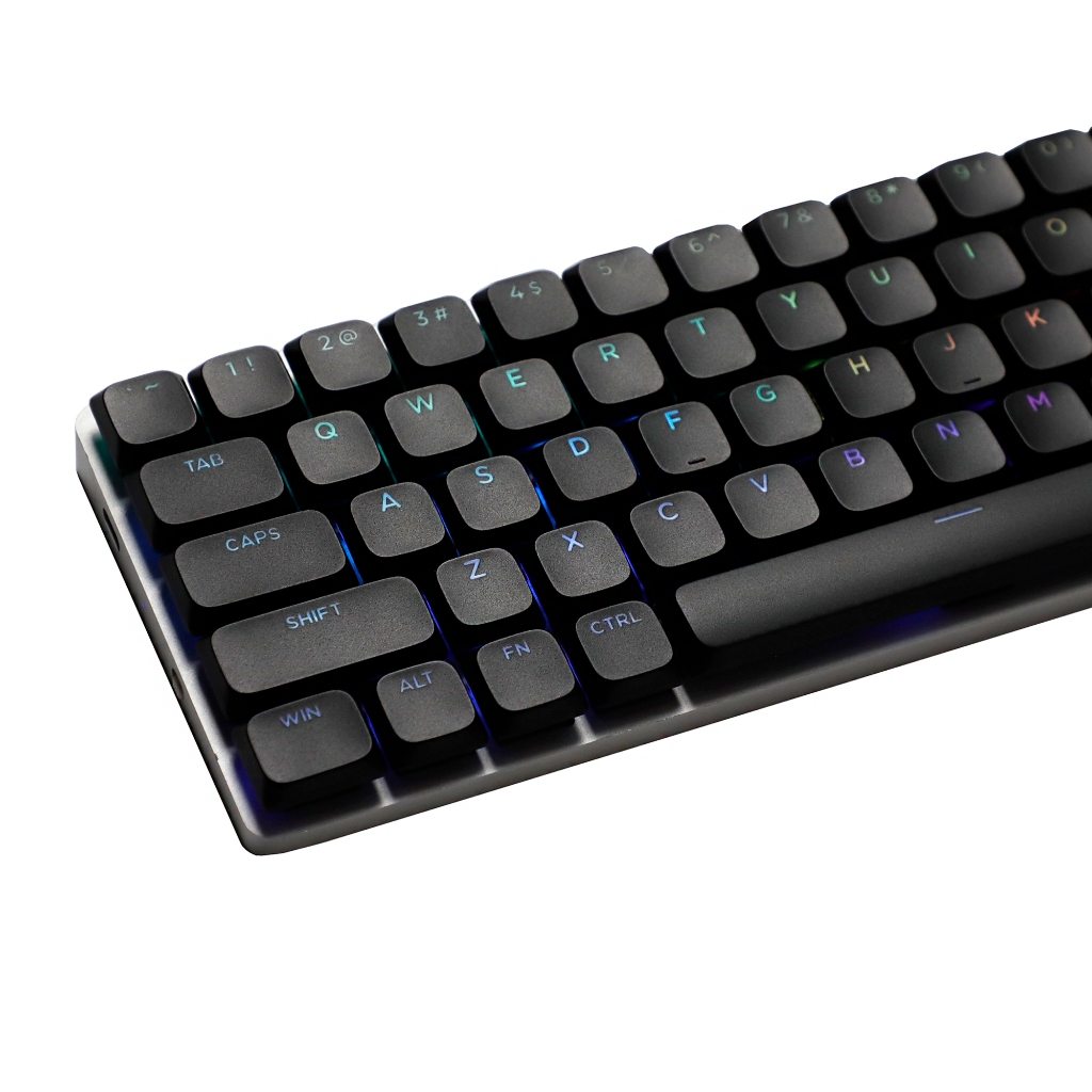 YMDK 127 คีย์สีขาวสีดํา Ultra-slim Low Profile Dye-Sub Backlit Shine ผ่าน Keycaps สําหรับ Nuphy Keyc