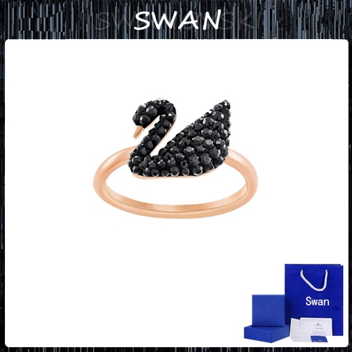 SWAN ICONIC SWAN Black Swan Ring Female Ring Classy Elegant Jewelry (กล่องของขวัญฟรี)