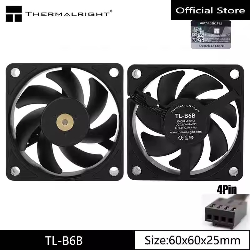 Thermalright พัดลมระบายความร้อน CPU  60 มม. TL-B6B/B6W
