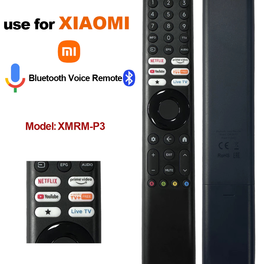 รีโมทคอนโทรลสําหรับ Xaiomi XMRM-P3 / P9 สําหรับ XMRM-P3 รุ่นสําหรับ XIAOMI สมาร์ท 4K UHD รีโมททีวี, รีโมท.และลําโพง XIAOMI ใหม่