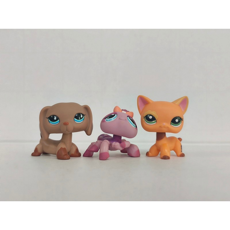 3 ชิ้น/ล็อต LPS รูปแมวสุนัข Spider #518#991 Littlest Pet Shop ของเล่นเด็ก