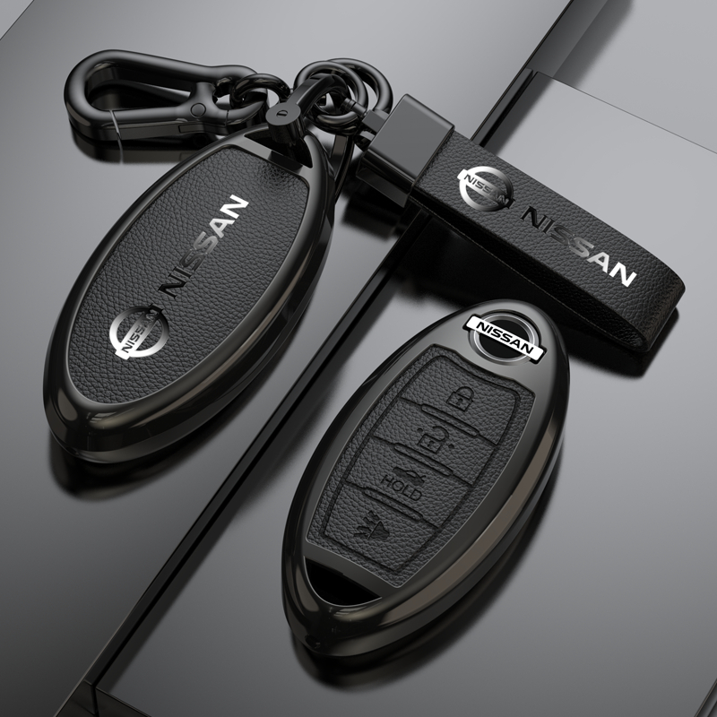 Inc โลหะผสมกุญแจรถสําหรับ Nissan Leaf Micra Qashqai J11 J10 X Trail T32 Versa Note Patrol Ariya Rogue Versa 2023 2024Key Fob ฝาครอบรถอุปกรณ์เสริม