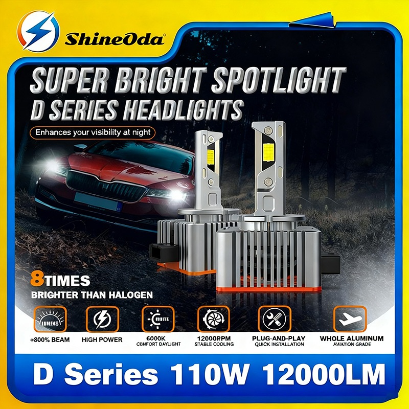 D SERIES D3S LED ไฟหน้ารถหลอดไฟ D1S D2S D4S D5S D8S Turbo ไฟ 12000LM 6000K 110W โคมไฟอัตโนมัติ Plug 