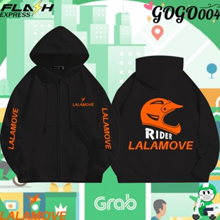 (พร้อมส่ง)LALAMOVE ไลน์แมน Zip-up Hoodie ผ้าCotton 100%ใส่ได…