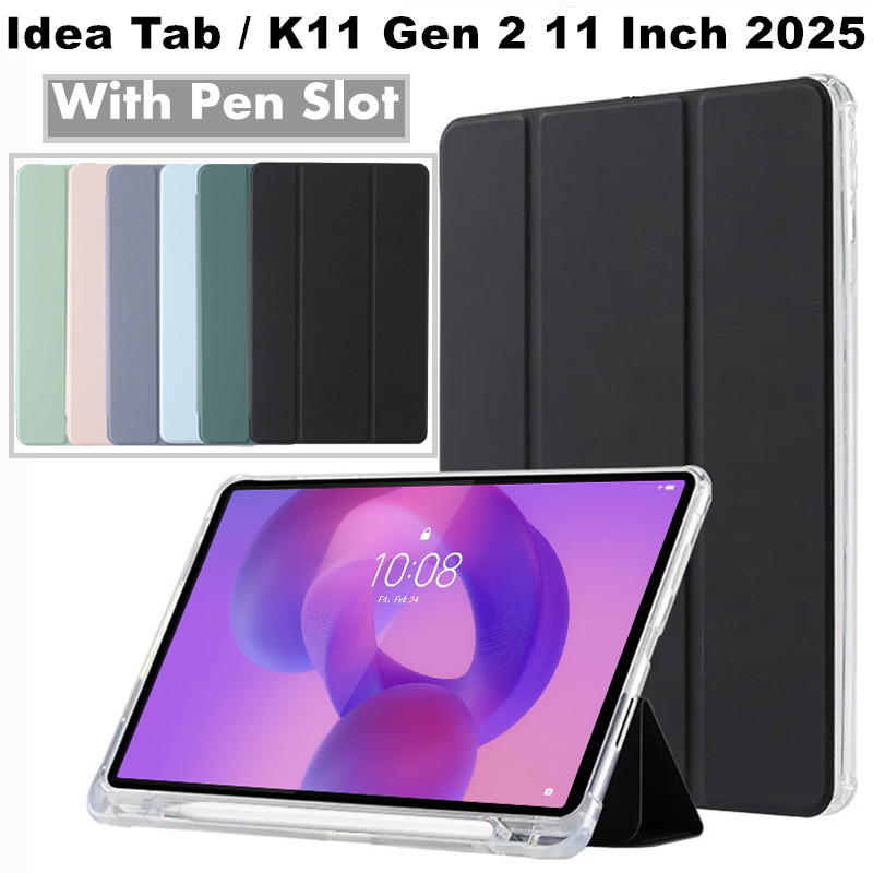 for Lenovo Idea Tab K11 Gen 2 11 Inch 2025 TB336FU/ZU Tablet Case Trifold Flip Leather Stand Soft Ba