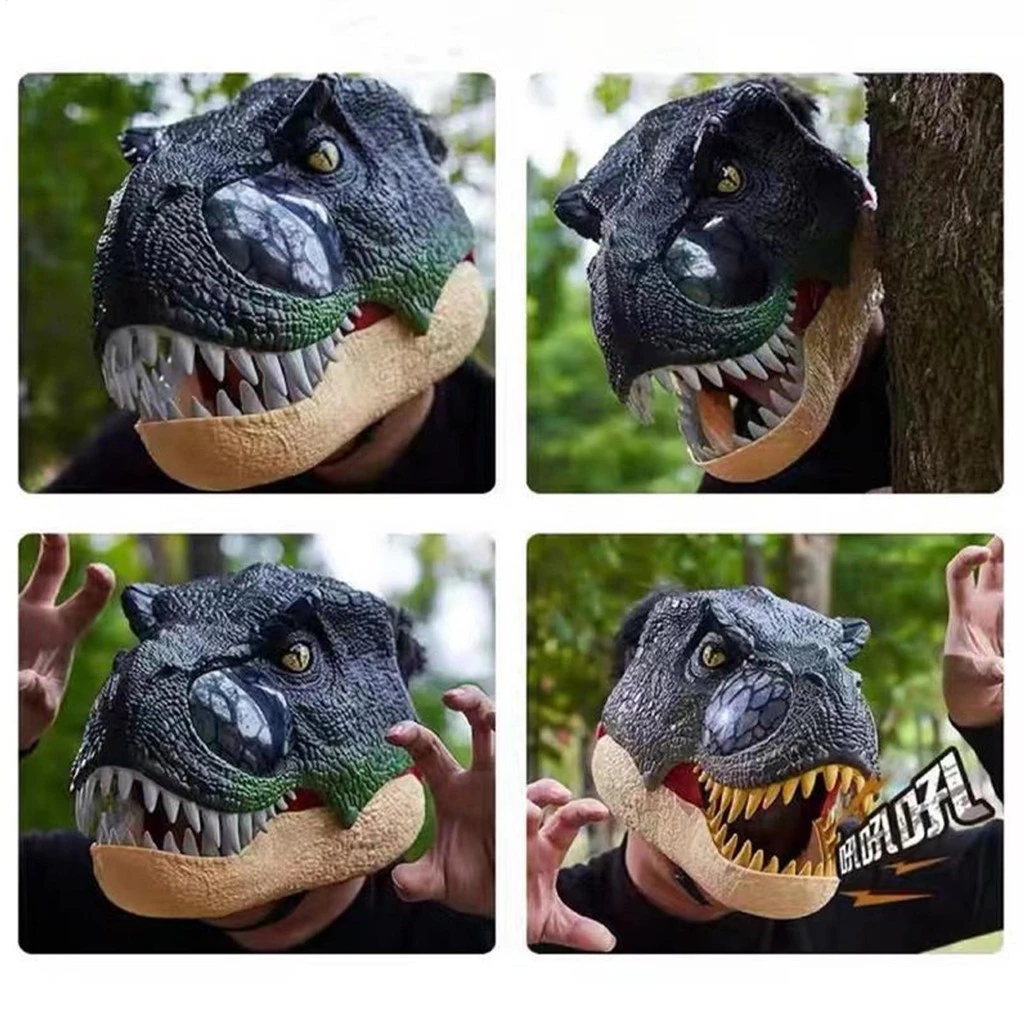 หน้ากากหัวไดโนเสาร์ไฟฟ้า, หน้ากากเวโลซิแรปเตอร์จําลอง 3 มิติ, ของเล่นหมวกกันน็อคไดโนเสาร์เสียง, หน้ากากปาร์ตี้วันหยุดเล่นตลก