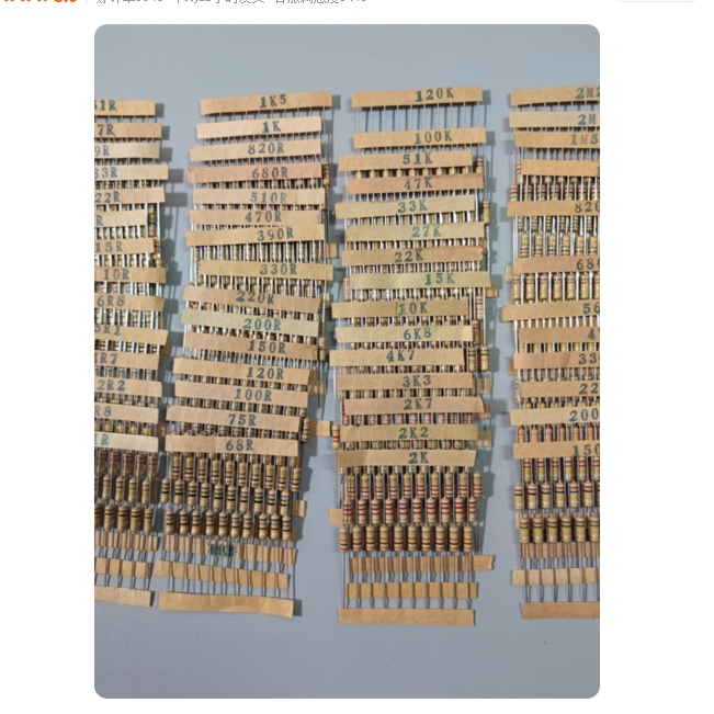 คุณภาพสูง 1/4W แหวนสี่สีตัวต้านทานฟิล์มคาร์บอน 2.2K33K47K 0.25W