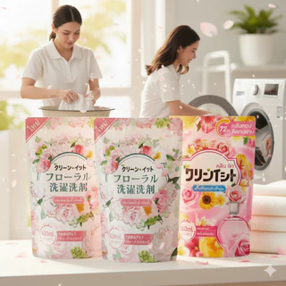 น้ํายาซักผ้า Kleenit Kleenit 8400ml (600ml x 24 แพ็ค) กลิ่นกุหลาบ ผ้าสะอาด ขจัดคราบ TL.