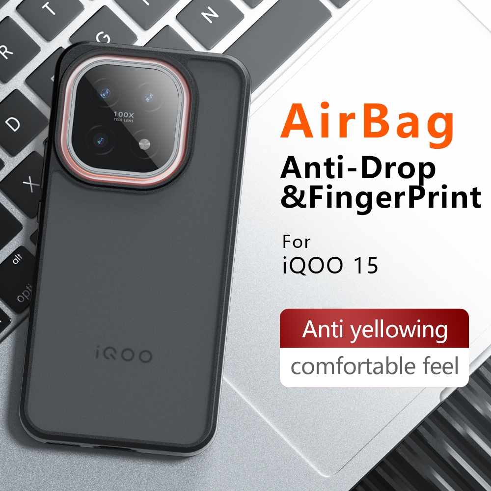 ปลอกสําหรับ vivo iQOO 15 iQOO15 iQ0015 เคสโทรศัพท์หรูหรา Clear Frosted สี่มุมถุงลมนิรภัยกันกระแทกไม่