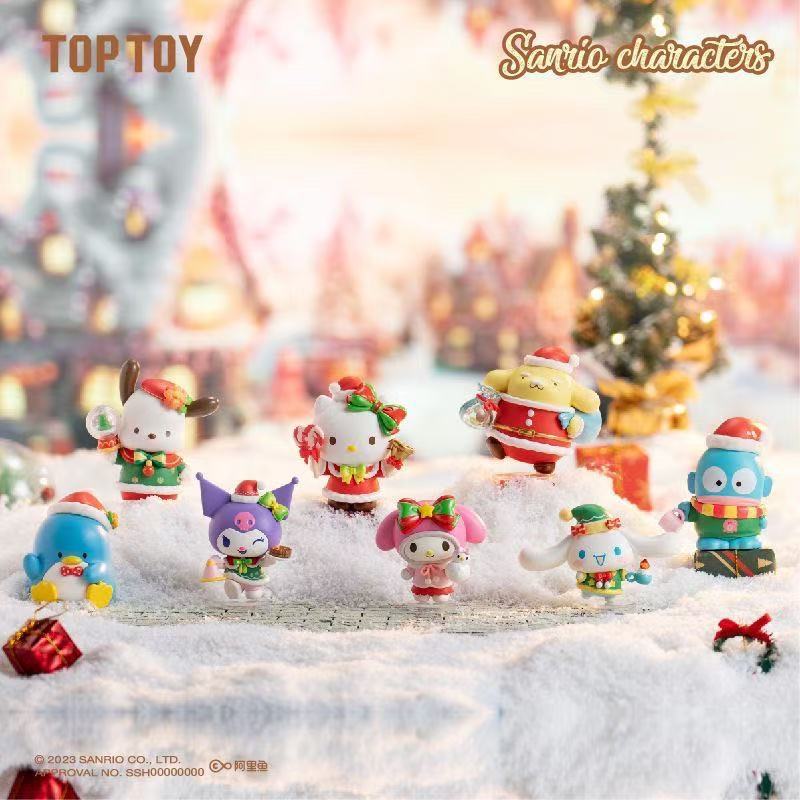 ของแท้ TOPTOY Sanrio Christmas Market Series Mystery Box รูปเครื่องประดับน่ารักอินเทรนด์ของเล่นของขวัญ