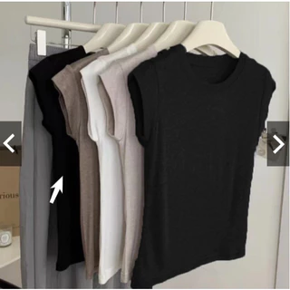 สาวฤดูร้อนรูปแบบใหม่เสื้อแขนกุดไหล่แท้