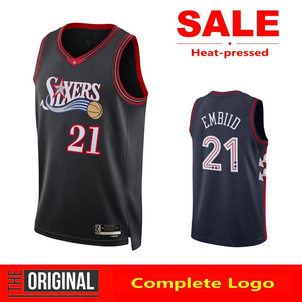 กดความร้อนNew 76ers 21 Joel Embiid Jersey