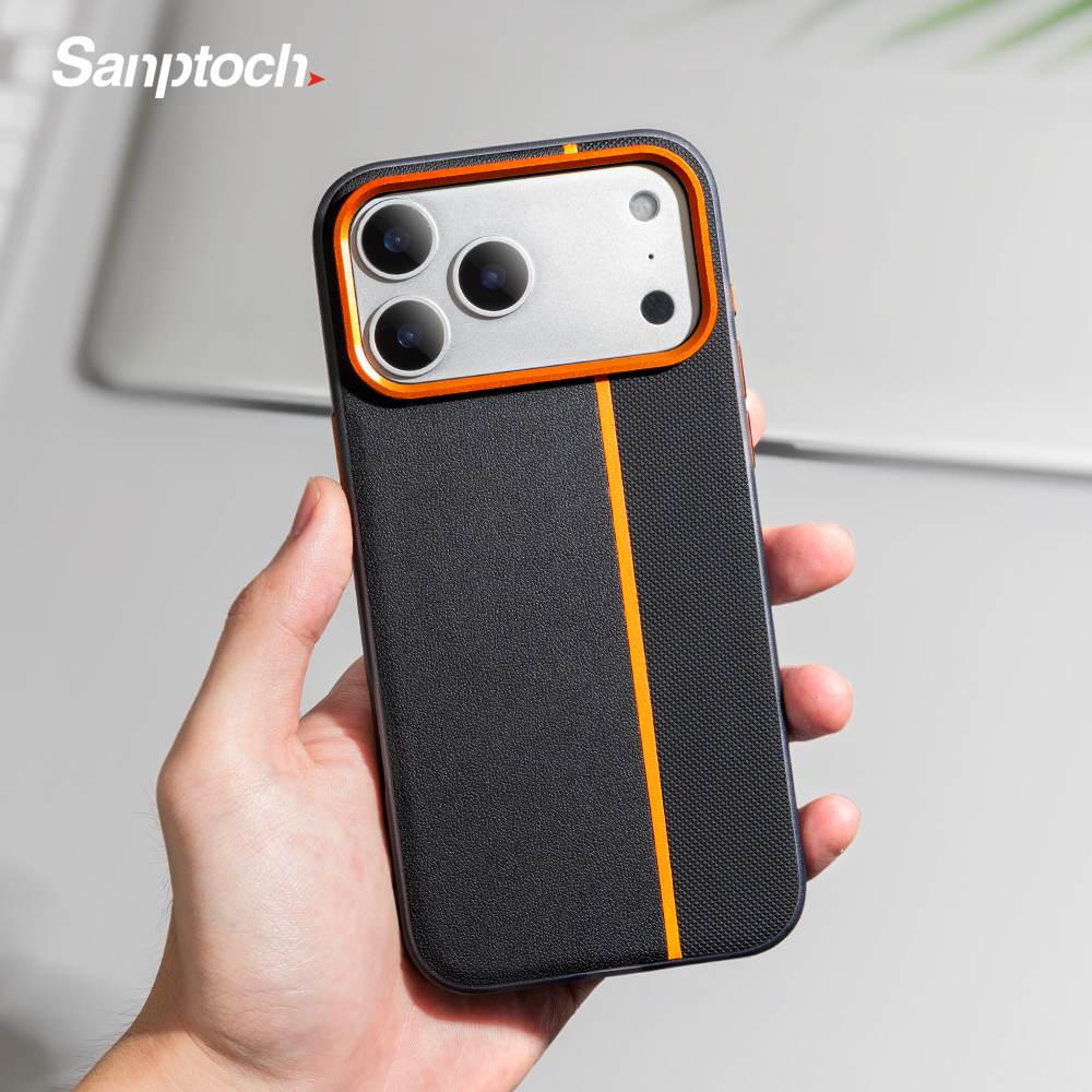 Sanptoch หรูหราหนังผิวเคสโทรศัพท์สําหรับ iPhone 17 16 15 14 Pro Max ใช้งานร่วมกับแม่เหล็ก Slim กันกระแทกสําหรับ iPhone 17 Air Premium Matte ป้องกันปลอก