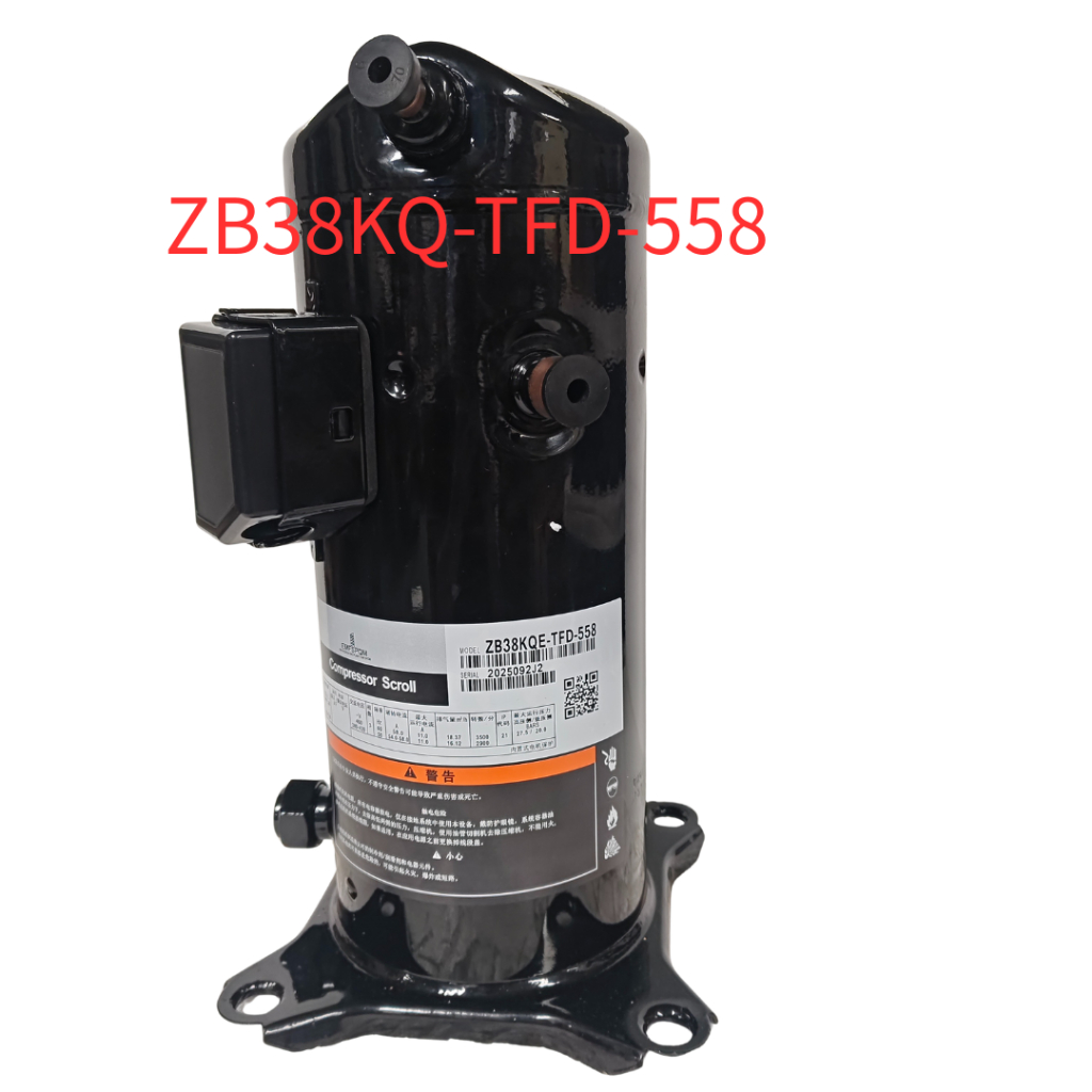คอมเพรสเซอร์ตู้เย็นอุณหภูมิต่ําปานกลาง ZB38KQ-TFD-558 R22 สารทําความเย็น