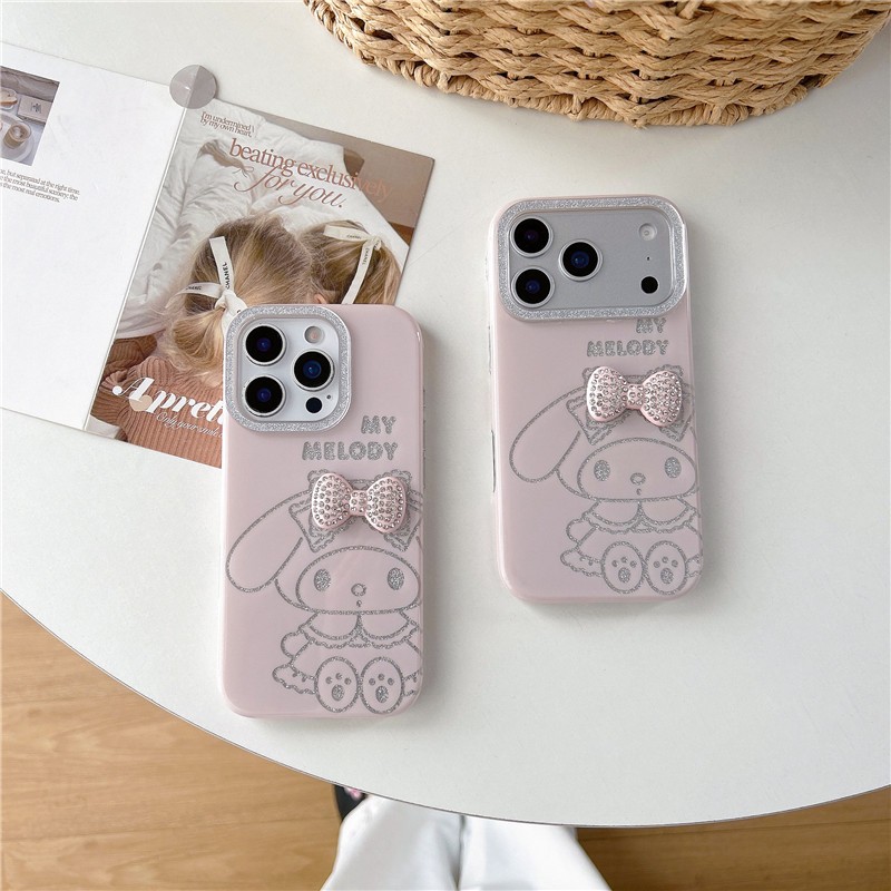 IPhone 17 Pro max 16 Pro Glitter Lens series ลาย Line Melody วัสดุ TPU เคสโทรศัพท์กระบวนการ IMD
