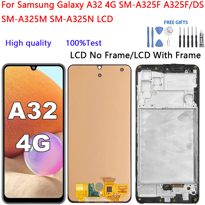 สําหรับ Samsung Galaxy A32 4G A325 SM-A325F A325F/DS A325M A325N จอแสดงผล LCD Touch Screen Digitizer