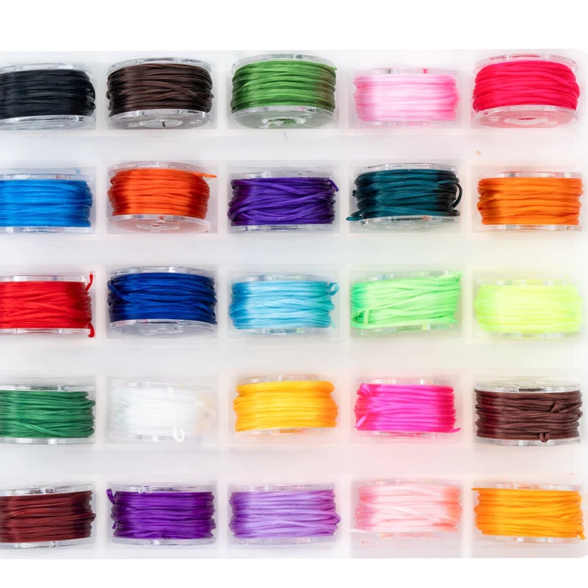 เชือกยางยืด 25 ช่อง 25 สี สำหรับทำเครื่องประดับ สร้อยข้อมือ DIY thumbnail 9